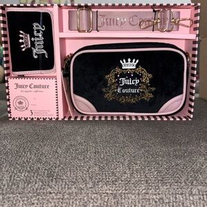 JUICY COUTURE Black Bag & Wallet Set of 3